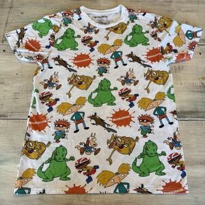 Nickelodeon Rugrats All Over Print T-Shirt 90s‎ Throwback With Reptar, Arnold M